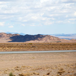 Scenic view of desert against sky