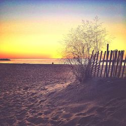 Scenic view of sea at sunset