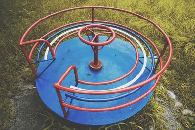 Close-up of playground in park