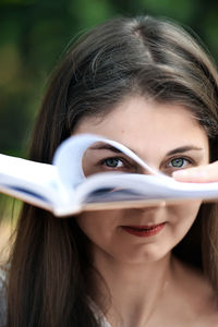 Close-up portrait of a beautiful young woman