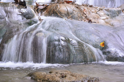 Scenic view of waterfall