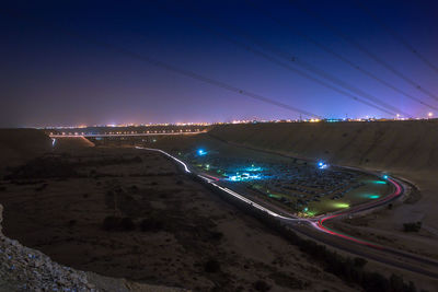 View of illuminated lights at night