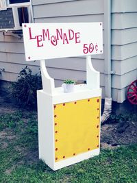 Information sign on road