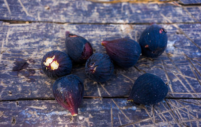 Close-up of figs on table