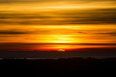 Scenic view of orange sky