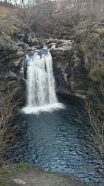 Scenic view of waterfall