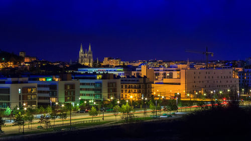 Illuminated city at night