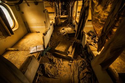 Interior of abandoned train