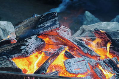 Close-up of bonfire