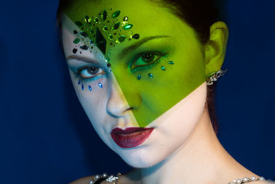 Close-up portrait of a young woman