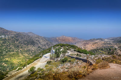 Scenic view of landscape against clear sky