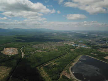 Aerial view of landscape against sky