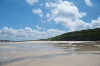 Scenic view of beach against sky