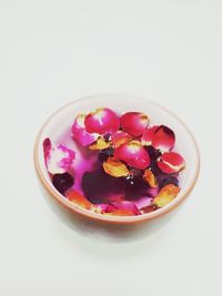 High angle view of fruits in bowl