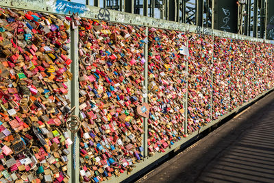 Love padlocks on the hohenzollern bridge in cologne in, germany