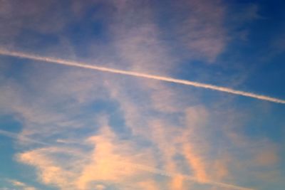 Low angle view of vapor trail in sky