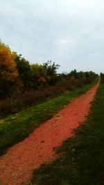 Road amidst field against sky