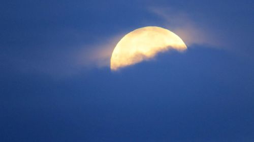 Low angle view of moon in sky