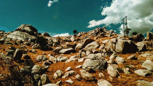 View of rock formation against sky