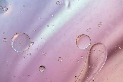 Close-up of water drops on glass