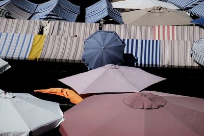 High angle view of umbrellas