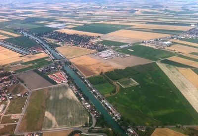 Aerial view of agricultural landscape