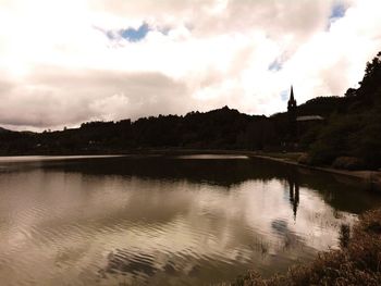 Scenic view of river against sky