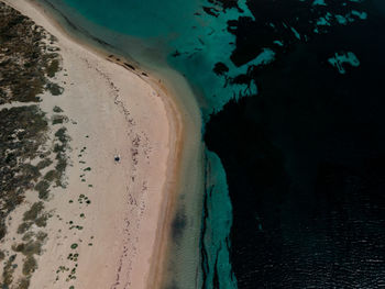 High angle view of beach