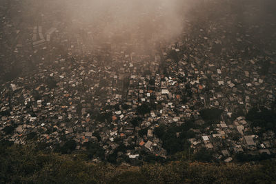 High angle view of buildings in favelas