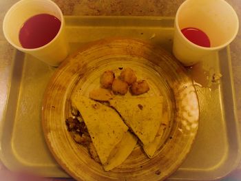 Close-up of tea served on table