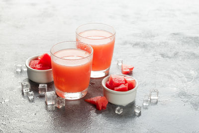 Close-up of cocktail with drink on table