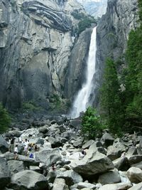 Scenic view of waterfall