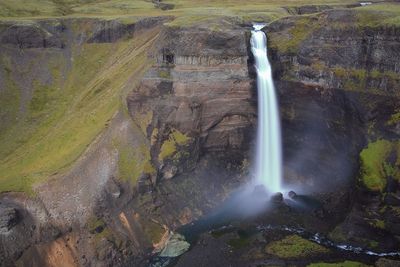 Scenic view of waterfall