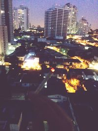 Illuminated city at night