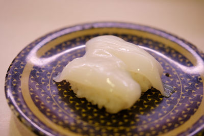 High angle view of ice cream in plate