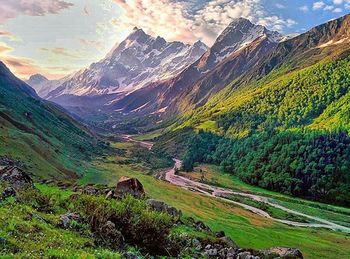 Scenic view of mountains against sky