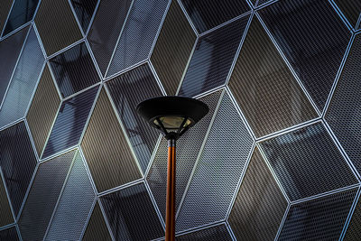 Low angle view of illuminated street light