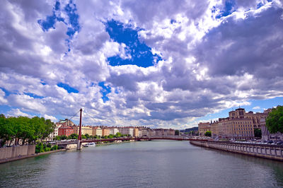 Bridge over river in city