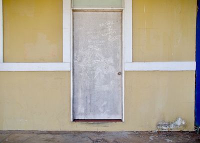 Closed door of building