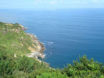 High angle view of sea against sky