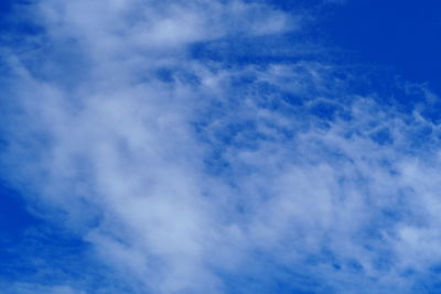 Low angle view of clouds in blue sky