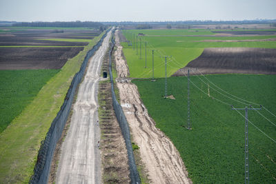 Panoramic shot of agricultural field