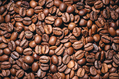 Full frame shot of roasted coffee beans