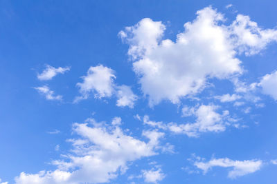 Low angle view of clouds in blue sky