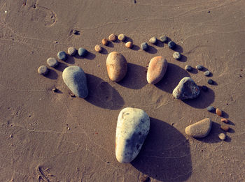 Close-up of pebbles on beach