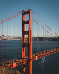 View of suspension bridge against sky