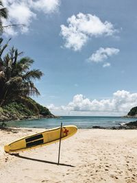 Scenic view of beach against sky