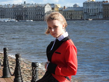 Portrait of girl  in city