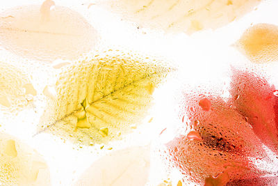 Full frame shot of yellow water splashing