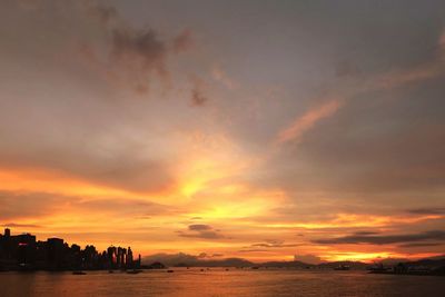 Scenic view of sea at sunset